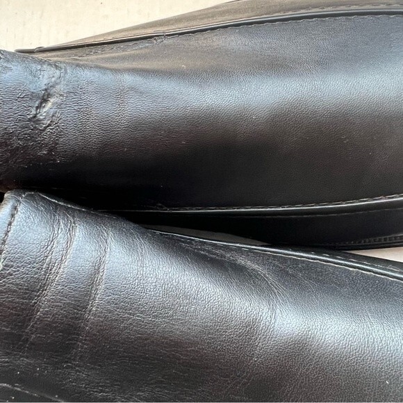 Johnston & Murphy Black Leather Square Toe Slip On Loafer Shoes Men\'s Size‎ 12 main image 5